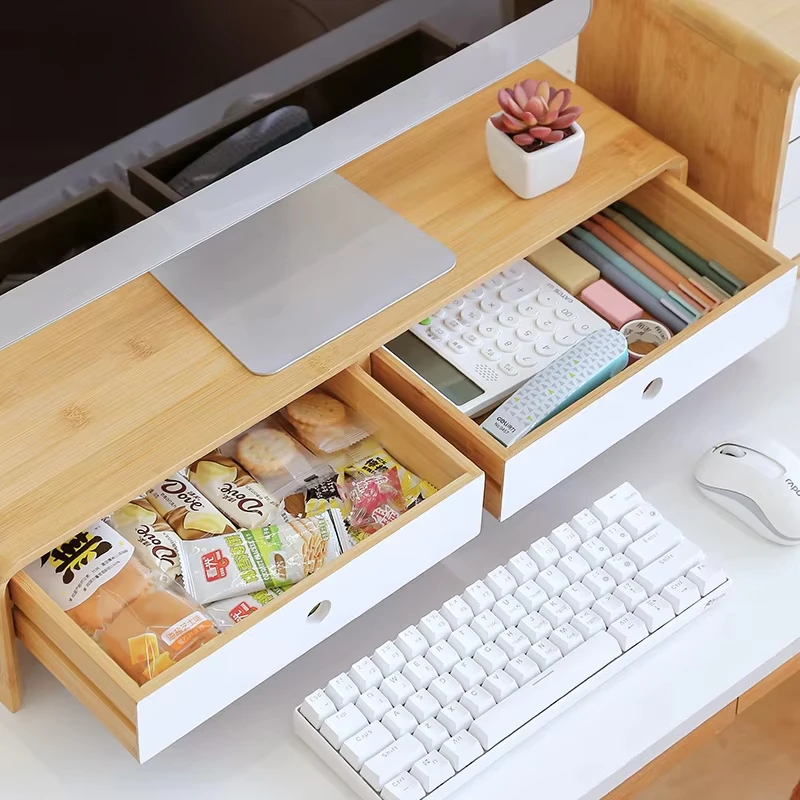 Bamboo Laptop Monitor Riser Ec - Desk Setup Monitor And Laptop 评论和价格