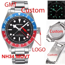 41mm GMT Men's Mechanical Watches 100M Waterproof Custom Logo Sapphire Glass Stainless Steel Business Automatic Men Watch