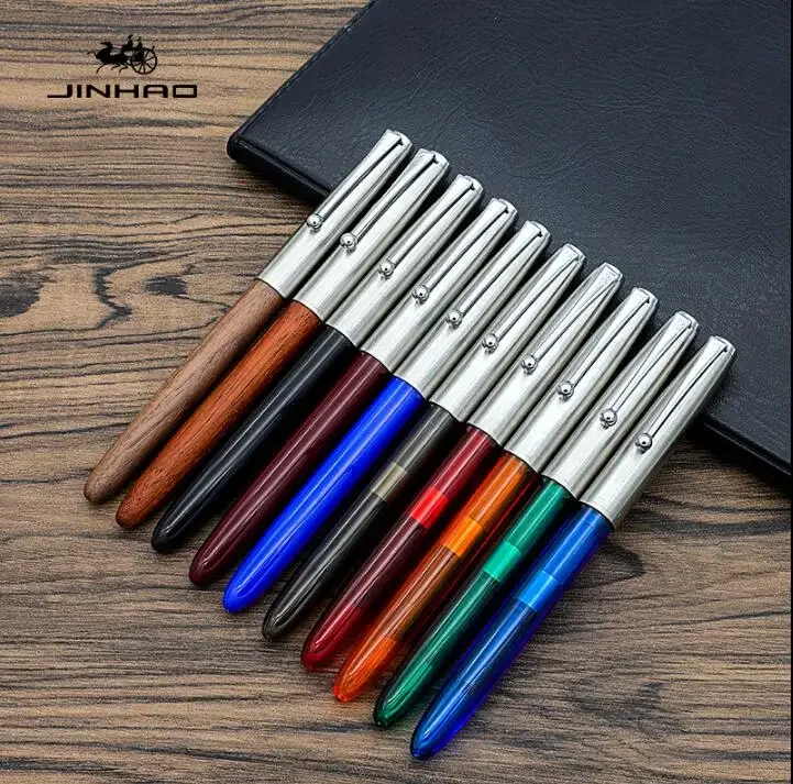 

Jinhao 51a 0.38mm fountain pen wood ink pens transparent pen for school writing pluma fuente office supplies stylo plume