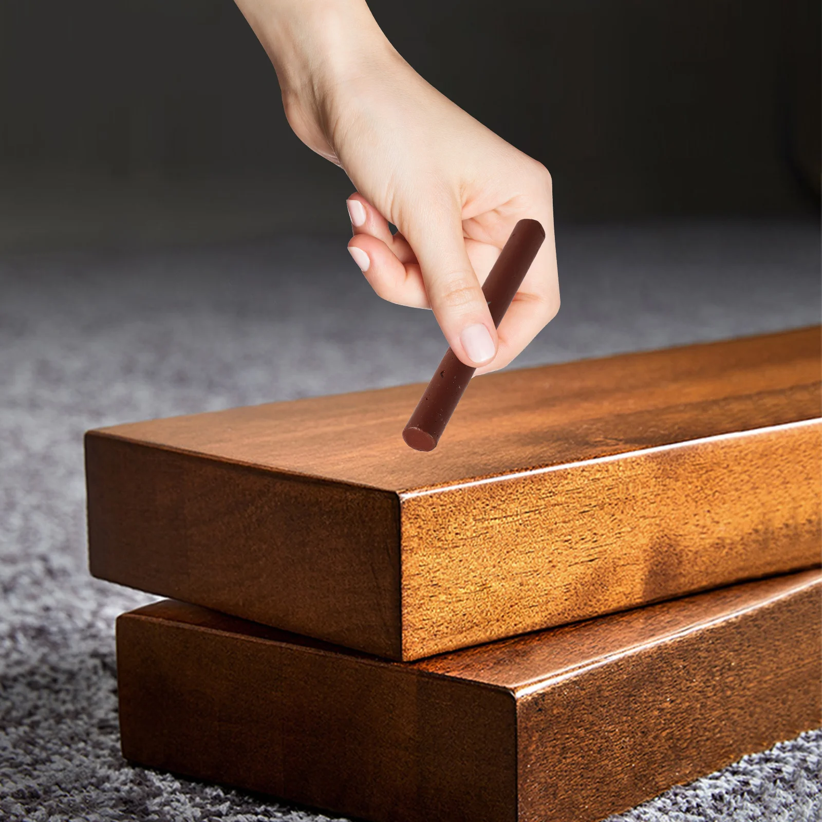 2 قطعة أعواد حشو الخشب البني الداكن أقلام تلوين خشبية للخدوش إصلاح الأثاث خزانة أرضية صفح الخشب الصلب خدش