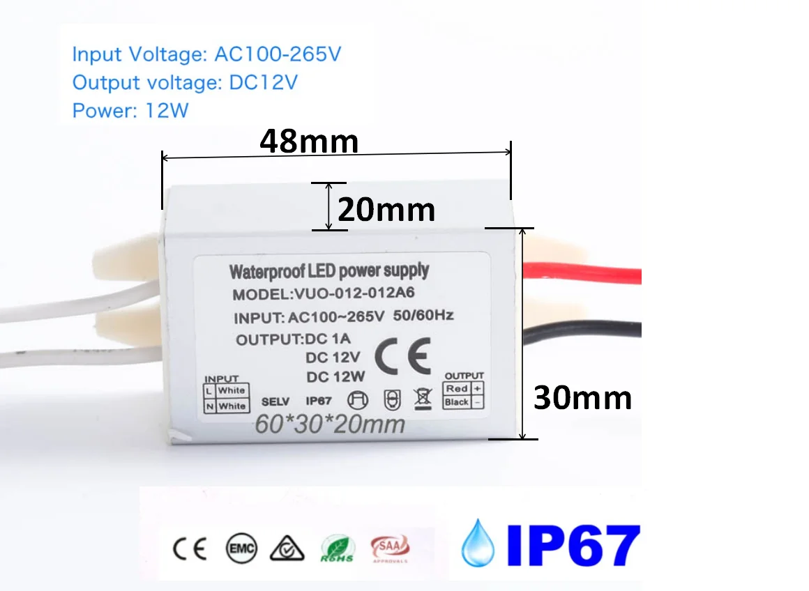 IP65 światełko punktowe LED IP67 wodoodporny transformator 1W 12V 24V wpuszczone W sufit kuchnia lampa do salonu srebrna muszelka