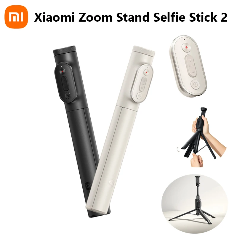 Original Xiaomi Zoom Stand Selfie Stick 2 Bluetooth-compatible Remote 360° Rotatable Foldable Portable Tripod Stable Selfie