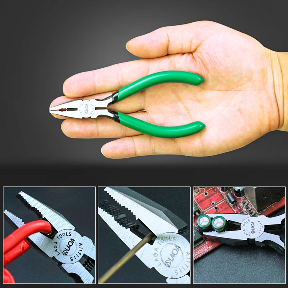 LAOA 5 Inch Mini Wire Cutter Long Nose Jewelry Crimping Plier Circlip Hand Tools