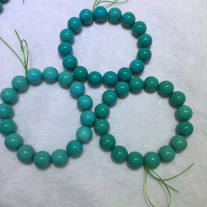 

Mangosteen Blue Turquoise Round Bead Loose Men's Bracelet Color Changing Beads