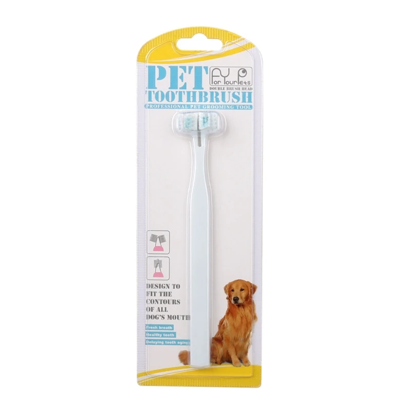 Safe Pet Toothbrush Set Long Handled U-shaped Double-sided Head Toothbrush Dog Cats Teeth Care Cleaning