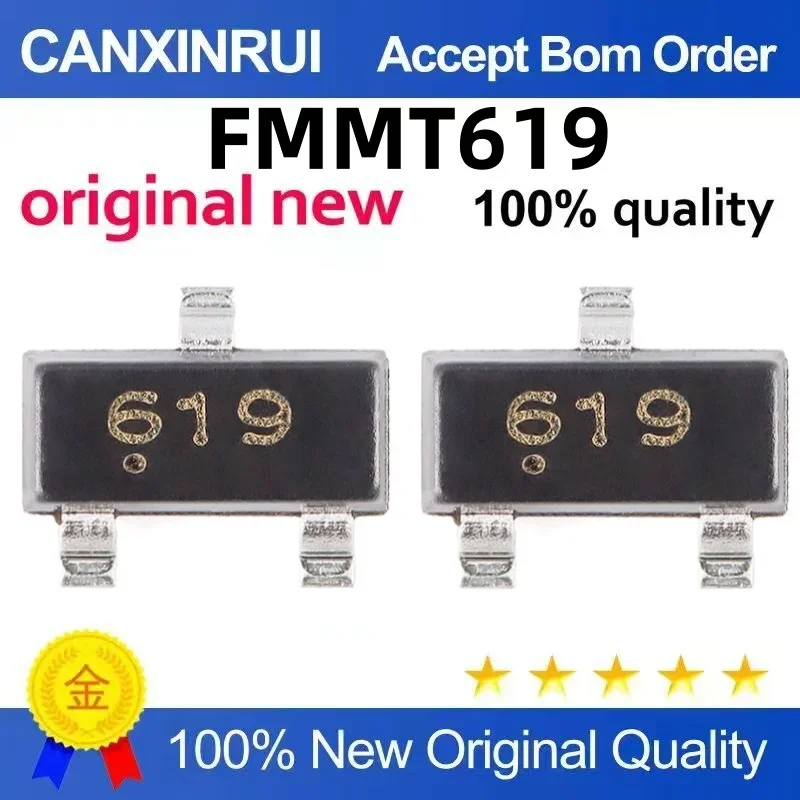 (5-100 pieces) New stock FMMT619 FMMT619TA code 619SOT-23 transistor