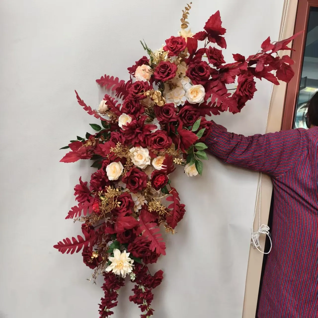 

Искусственная цветочная гирлянда для арки, декоративная цветочная композиция, свадебное украшение, букет для молодоженов, подвесная цветочная гирлянда, реквизит для мероприятий и вечеринок