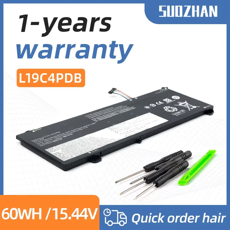 SUOZHAN-L19C4PDB Bateria do portátil para Lenovo, ThinkBook 14, 15 G2 ITL, 14 G3 ACL L19M4PDB, 15.44V, 3830mAh, 58Wh, ferramentas gratuitas, Ex, Novo