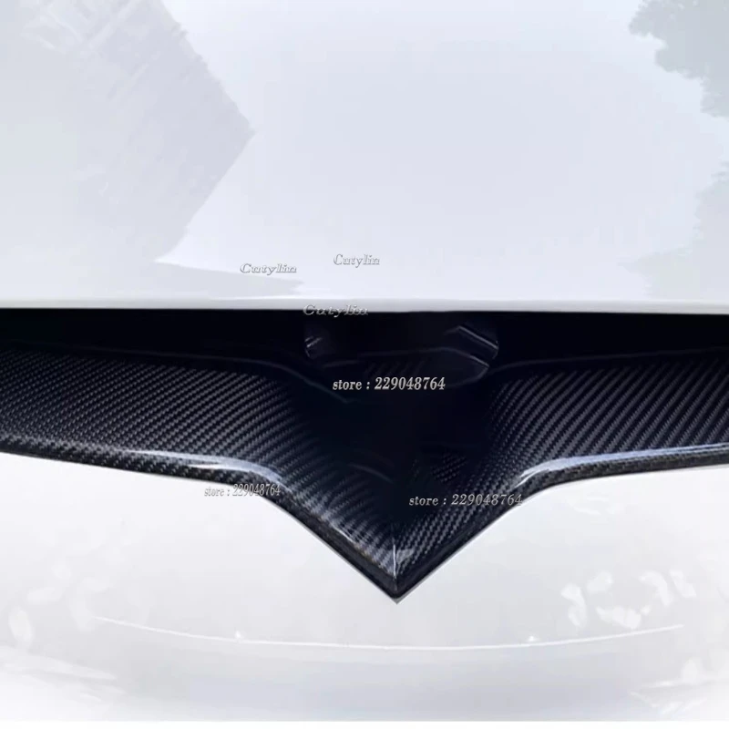 For Tesla Model X 2017 2018 2019 Carbon Fiber Front Center Grilles Grille Molding Strip Cover Trim Accessories Styling