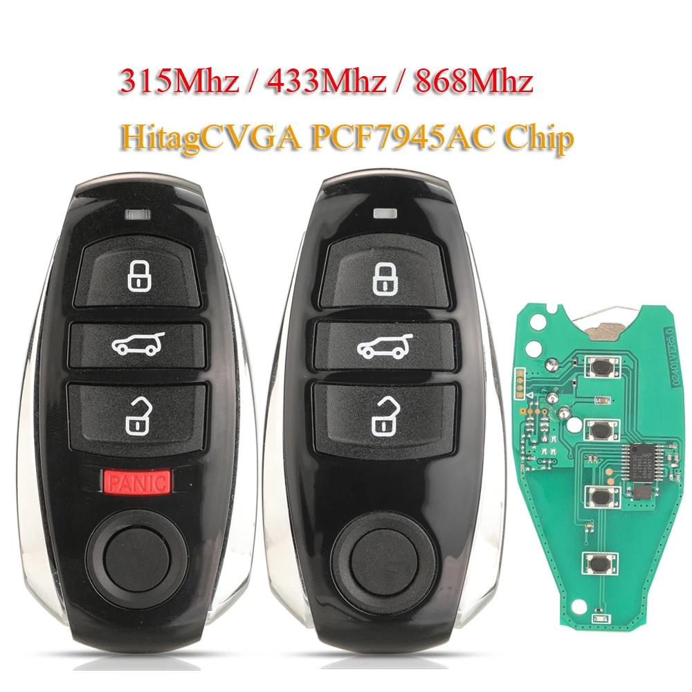 

Jingyuqin 3/4BTN умный дистанционный автомобильный брелок HitagCVGA PCF7945AC чип 315 МГц 433 МГц 868 МГц для VW Volkswagen Touareg 2010-2014