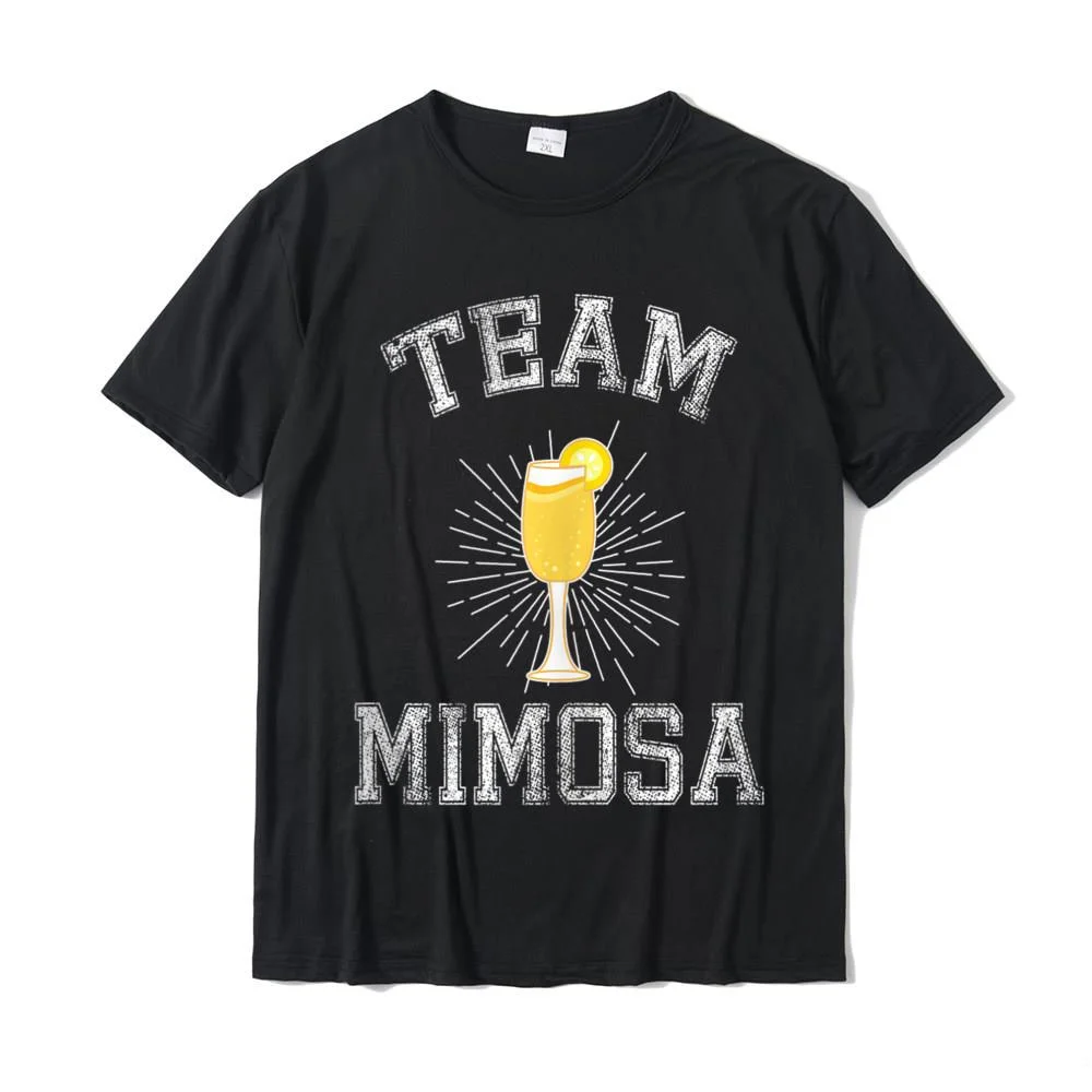 Team Mimosa Funny Brunch Man Top Cotton Male Tees Custom Tshirts Fitness Tight Graphic Christmas Streetwear