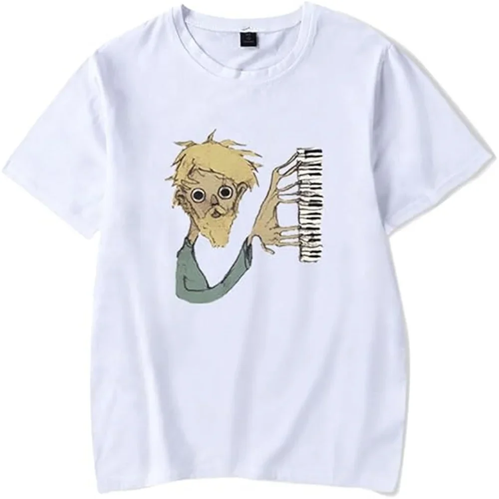 Jack Stauber Piano Merch T-shirt Fun Print Short Sleeves Men And Women Trendy Street Wear