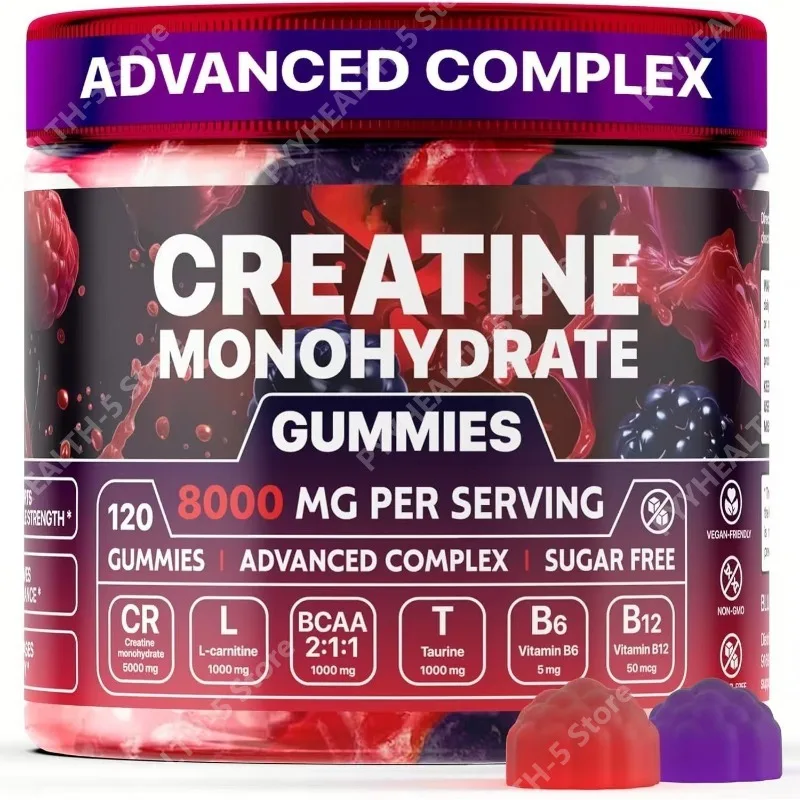 

Creatine Monohydrate Gummies Vegan, Sugar-Free Pre Workout Creatine for Men & Women – Raspberry & BlackBerry Flavored Chewable