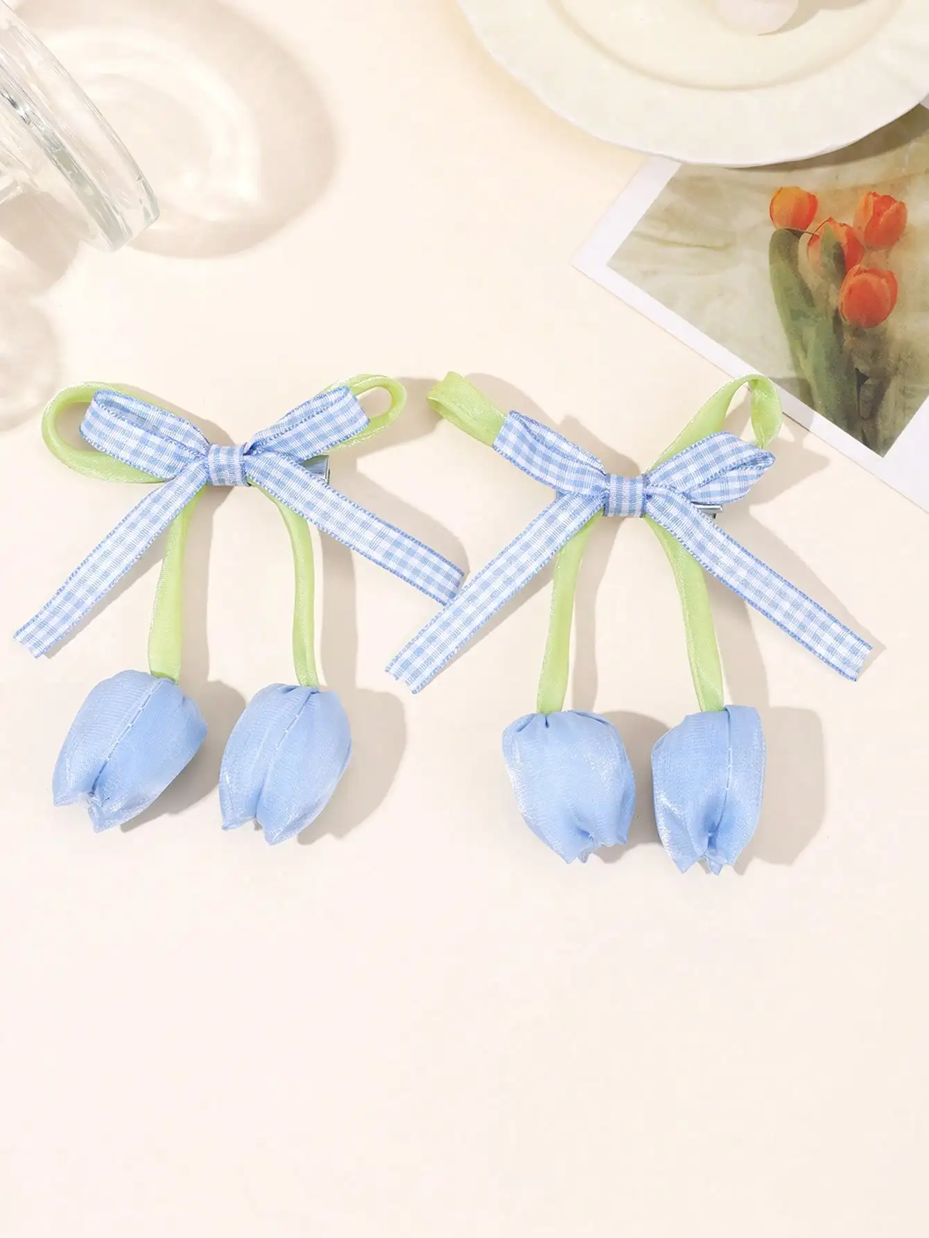

2pcs Colorful Flower Bow Hair Clips, Plaid Duck Clip Hair Accessories, Y2K Style Dopamine Hair Pins, Sweet & Cute Girl Hair Decor, Suitable For Birthday Gift, Beach Vacation, Summer Daily Wear