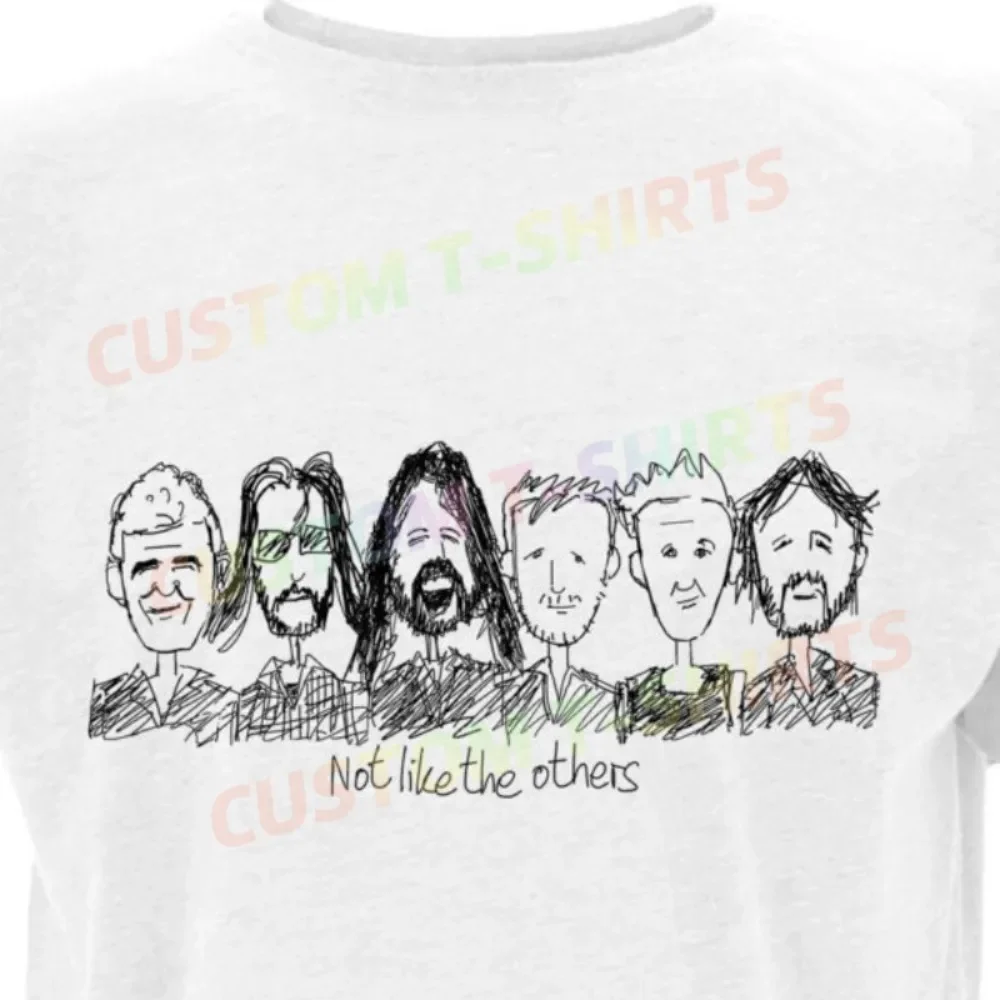 

246 87_Foo_Fighters Fans' comic-style hand-drawn pattern T-shirts for both men and women in summer