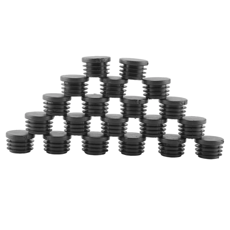 

400 Pcs Black Plastic 25Mm Dia Blanking End Caps Round Tube Insert