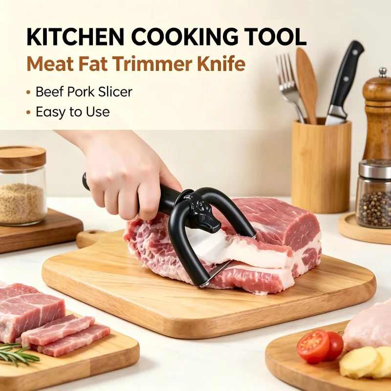 Handheld Meat Slicer New Fat Trimmer Tool, Portable Beef Pork Cutter Kitchen Gadget, Multifunctional Cooking Slicing Tool for Ba