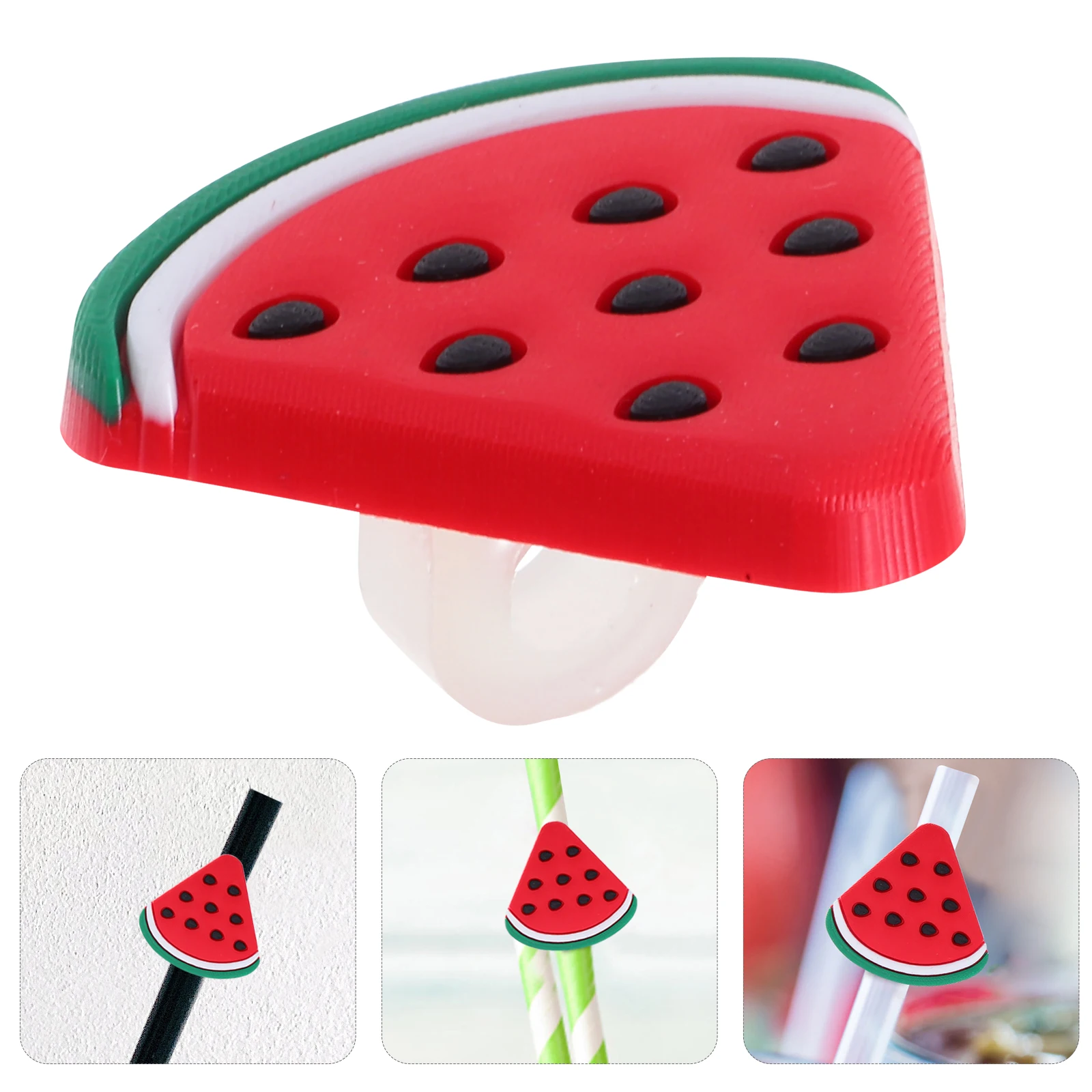

10 Pcs Watermelon Straw Accessories Straws Plastic Toppers Tip Decorations Reusable Drinking Tips