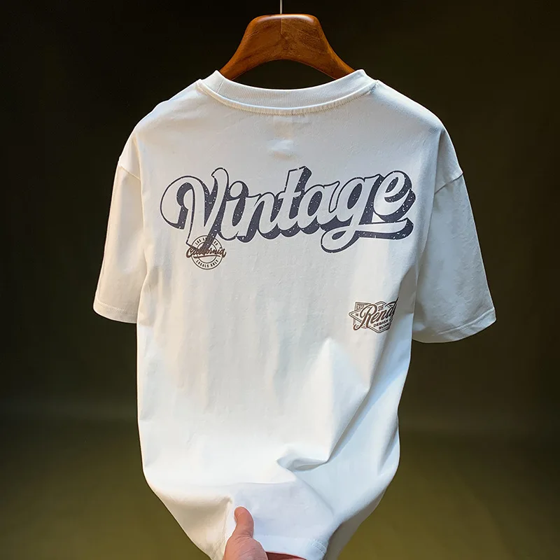 Bedrukt T-shirt met korte mouwen heren zomer nieuwe stijl Amerikaanse casual losse, zweetabsorberende, ademende dunne mode-top