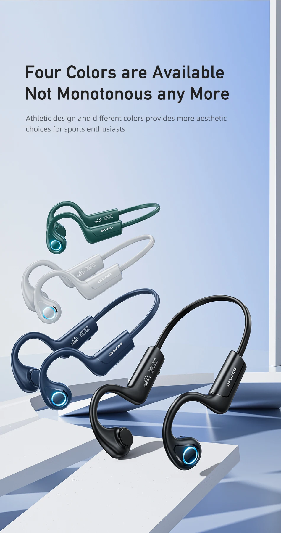 Awei A889BL/Pro Air Conduction หูฟังไร้สายบลูทูธหูฟัง In-Ear สำหรับหูฟังแฮนด์ฟรีแฮนด์ฟรีหูฟังออกกำลัง