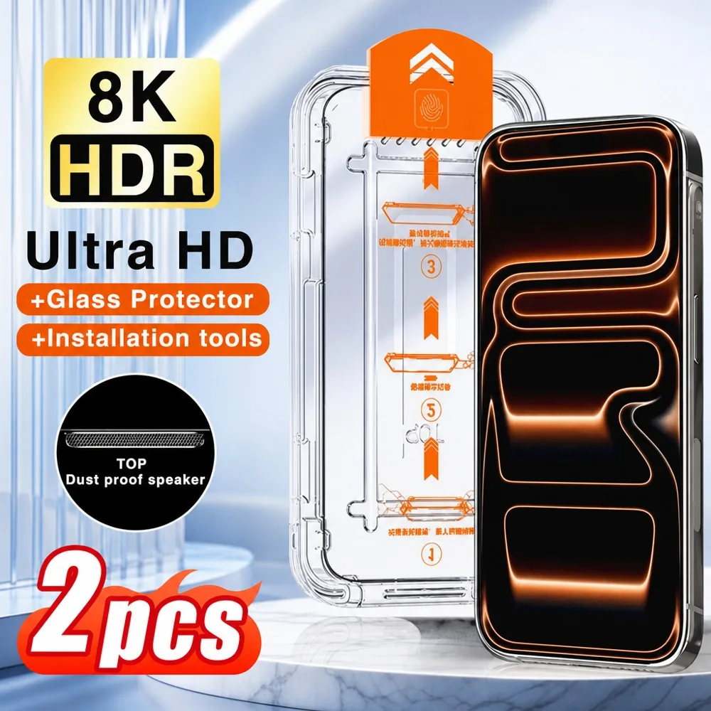 2 Stück Panzerglas für iPhone 14 14 Plus 15 16 17 18 Displayschutzfolie für iPhone 14 Pro 14 Pro Max 15 Pro 16 Pro 17 Pro 18 Pro