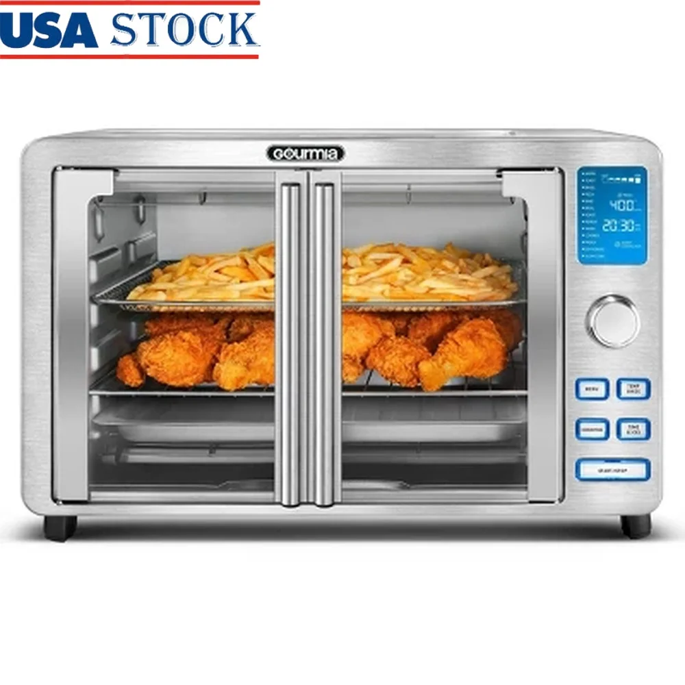 

9-Slice Digital Air Fryer Oven with 14 Cooking Functions Auto French Doors Convection Toaster Oven Dishwasher Safe Accessories