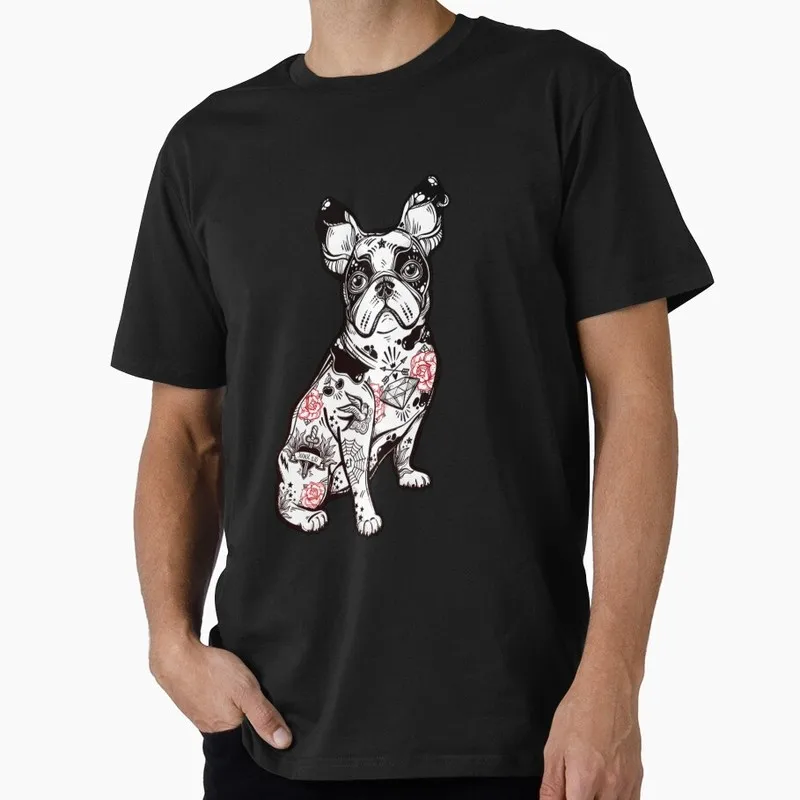 French Bulldog - Bad to the bone Graphic T-shirt Unisex Cotton Short Sleeve Tee Funny Gift for Dog Lovers & Pet Owners