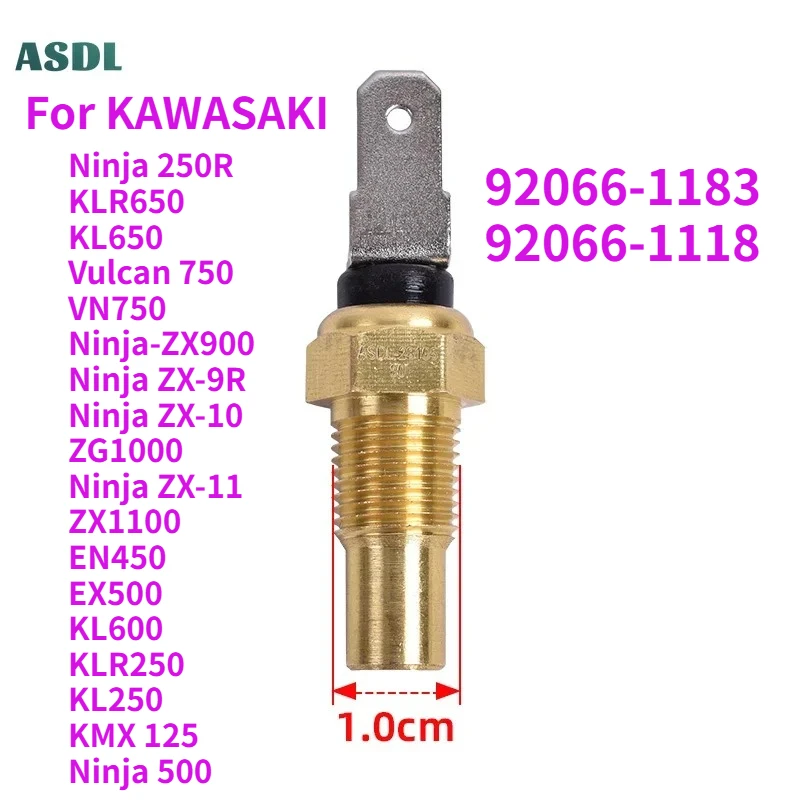 

Water Tank Temperature Sensor Control Switch Radiator Thermo for KAWASAKI Ninja 250 500 KLR 650 250 ZX-9R ZX-10 ZX 900 1100 1000