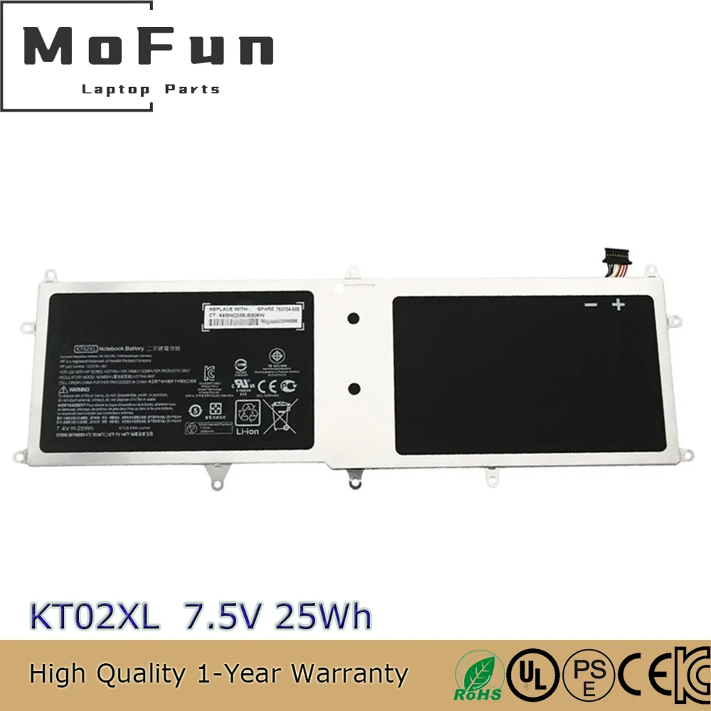 Original KT02XL 7.5V 25Wh Laptop Battery for HP Pro x2 612 G1 Tablet Keyboard Base HSTNN-LB6F 2ICP3/77/121