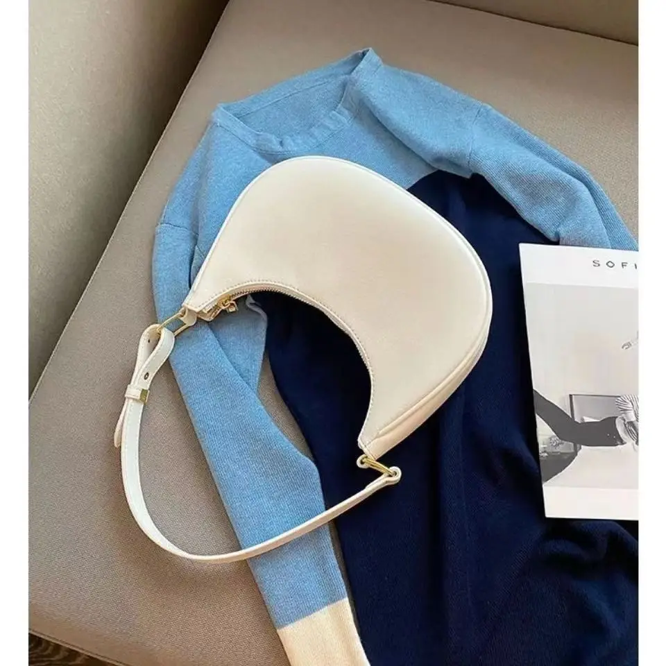 

New Women's oulder Bag Moon Crescent Bag Underarm Bag Small Design High-End Feelings Single oulder Bag f-Moon Bag