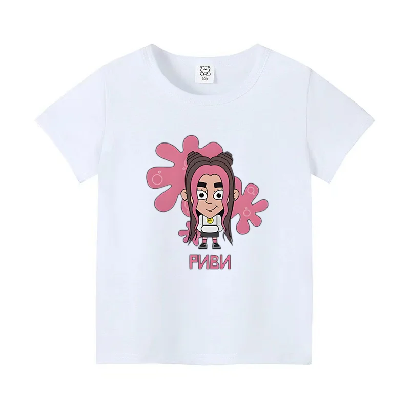 New Cute А4 Риви Print Children\'s Girl Tshirt Влад a4 Бумага Cartoon Short sleeve T Shirt Kids Summer Boy Clothes Casual Tees