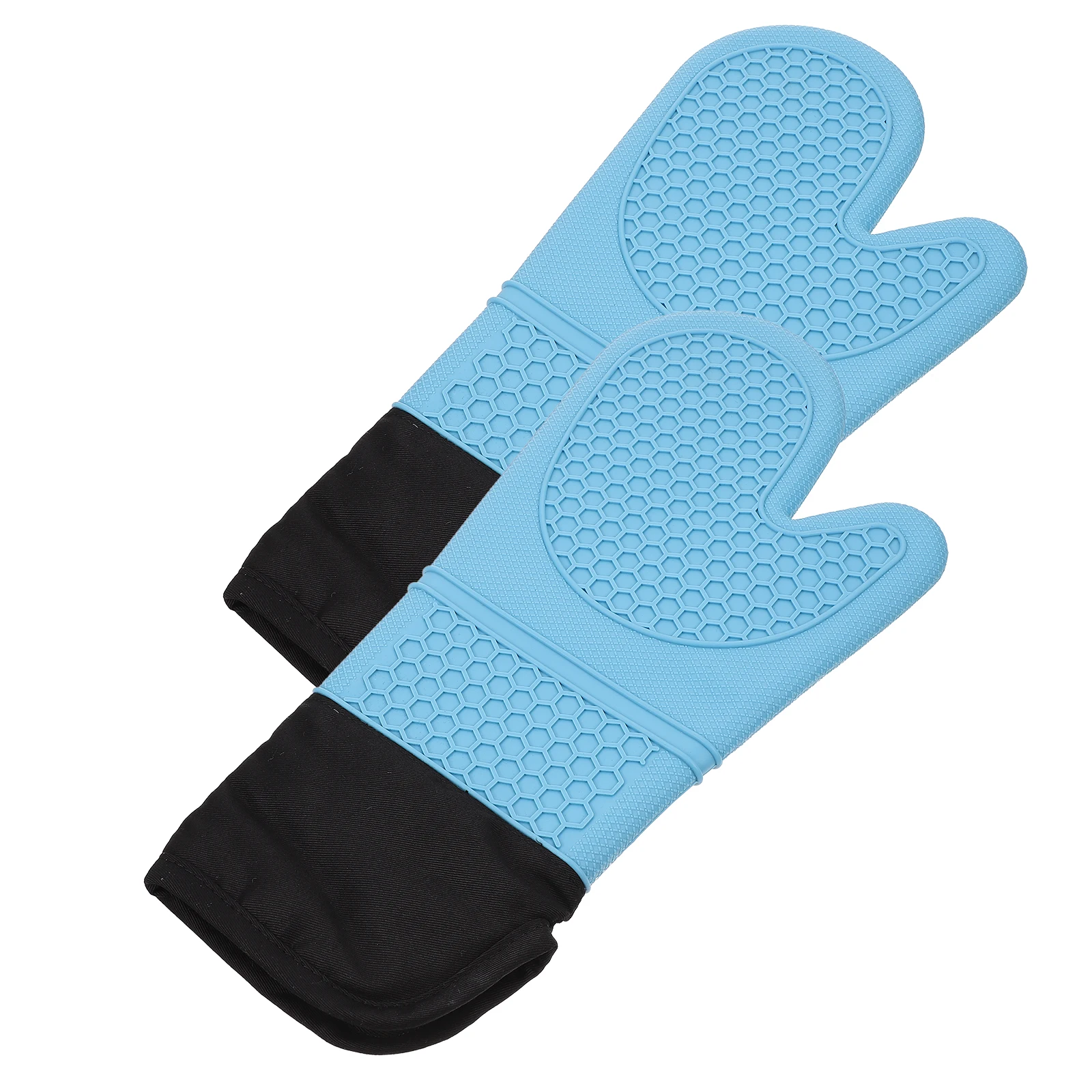 

2 Pcs Heat Resistant Oven Mitts Silicone Baking Gloves Easy Clean Practical Use Microwave Oven Gloves Anti Slip Kitchen Barware