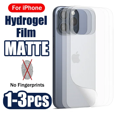 1-3PCS Apple iPhone 16 15 13 14 12 11 Pro Max Mini Plus SE 보호기 풀 커버 XS XR 6 7 유리 없음 용 무광택 후면 하이드로 겔 필름
