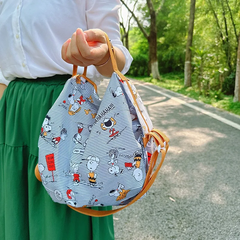 Snoopy Folding Eco Friendly Shopping Bag Kawaii Organ Style Handheld Single Shoulder 3-in-1 Travel Storage Bag Parent Child Gift