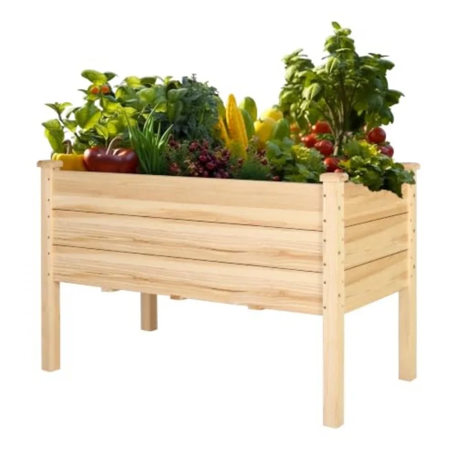 4x2FT Cedar Raised Garden Bed, 14in Deep Elevated Planter Box