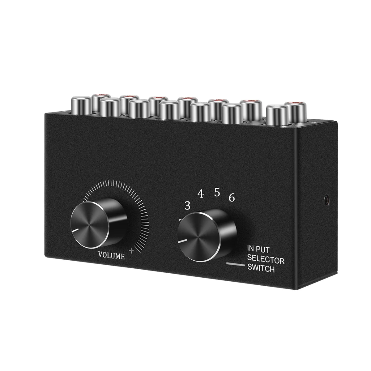 Commutateur audio stéréo L / R avec bouton muet, répartiteur audio portable RCA, 6 en 1