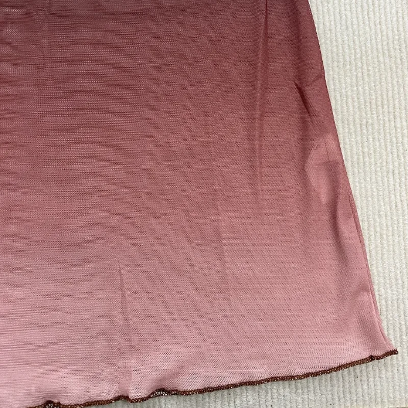 Abito da donna sexy con scollo a barca e spalle scoperte con prospettiva sfumata in rete europea americana 2025 Gonna a maniche lunghe Harajuku High Street