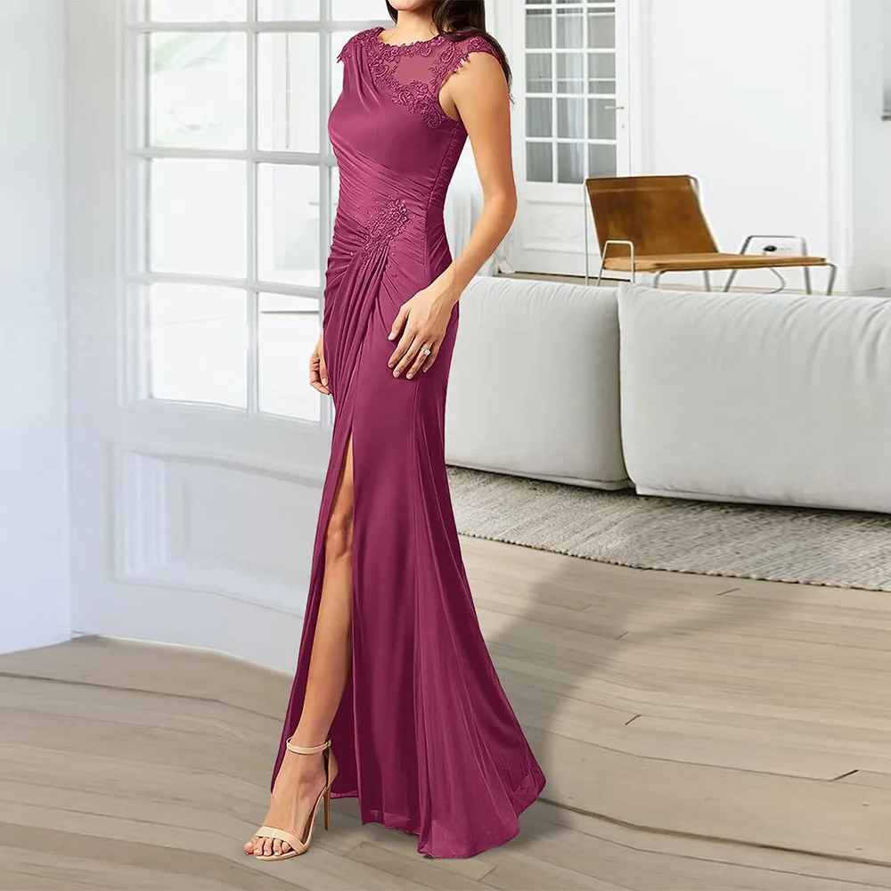 

Customized Lace Chiffon Mother of The Bride Dresses for Women Mother of The Groom Dress Lace Applique Wedding Guest Gowns