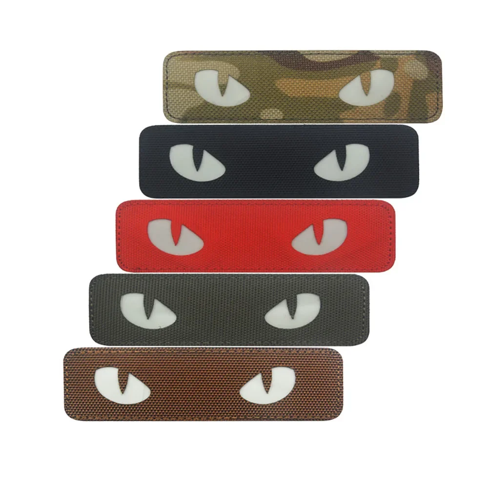 Parche táctico de ojos de gato, parche luminoso de ojos de diablo, insignia táctica de moral para casco táctico, bolsa, chaqueta, uniforme