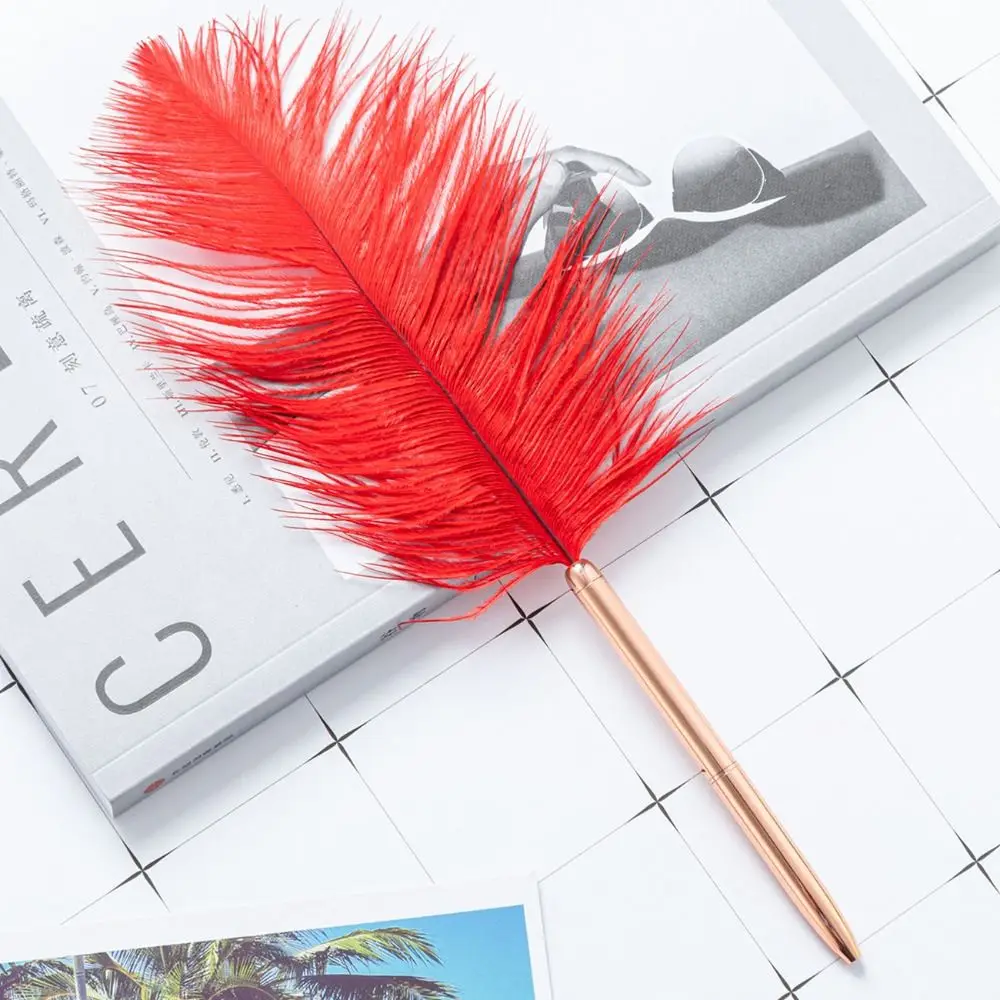 

Creative Writing Smoothly Neutral Gel Pens Quick-Drying Flurry Signature Pen Cute Unique Feather Ballpoint Pen Stationery