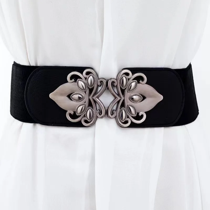 New retro first-layer cowhide loosely decorated women's belt corset with Skirt coat shirt wide belt fashionable women's belt