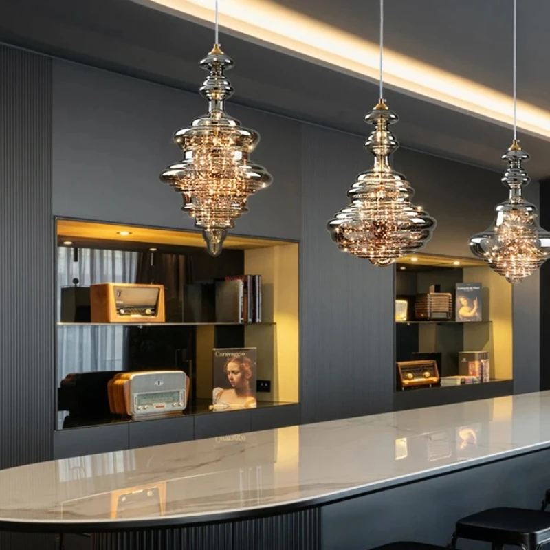 NEW Raindrop Designer Bedhead Pendant Light Luxury Full Copper Crystal Decorative Restaurant Bar Desk Lamp Three colour