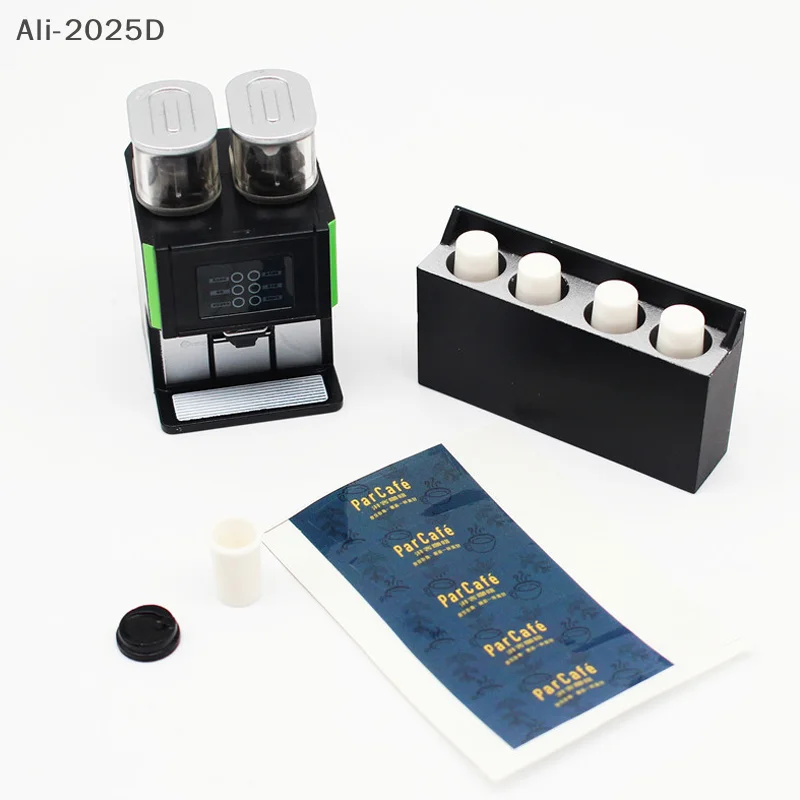 

1/12 Dollhouse Coffee Maker Coffee Cup Set Dollhouse Mini Kitchen Decor Dolls House Coffee Shop Accessories Pretend Play Toy