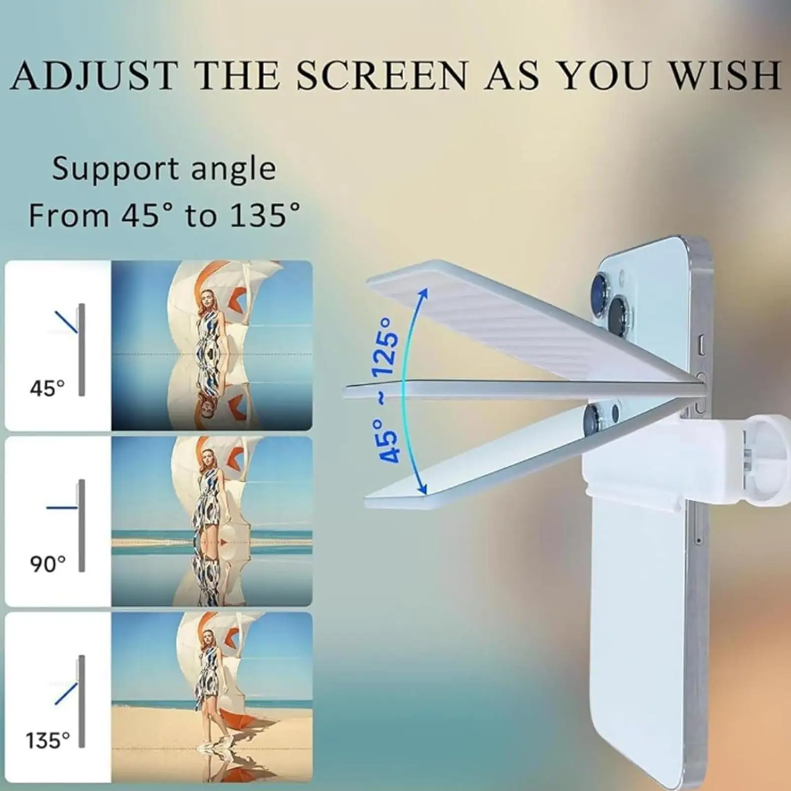 Mobile Phone Mirror Reflector Clip Kit Adjustable Camera Mirror Smartphone Mirror Effect Lens Rotatable Cellphone Accessories