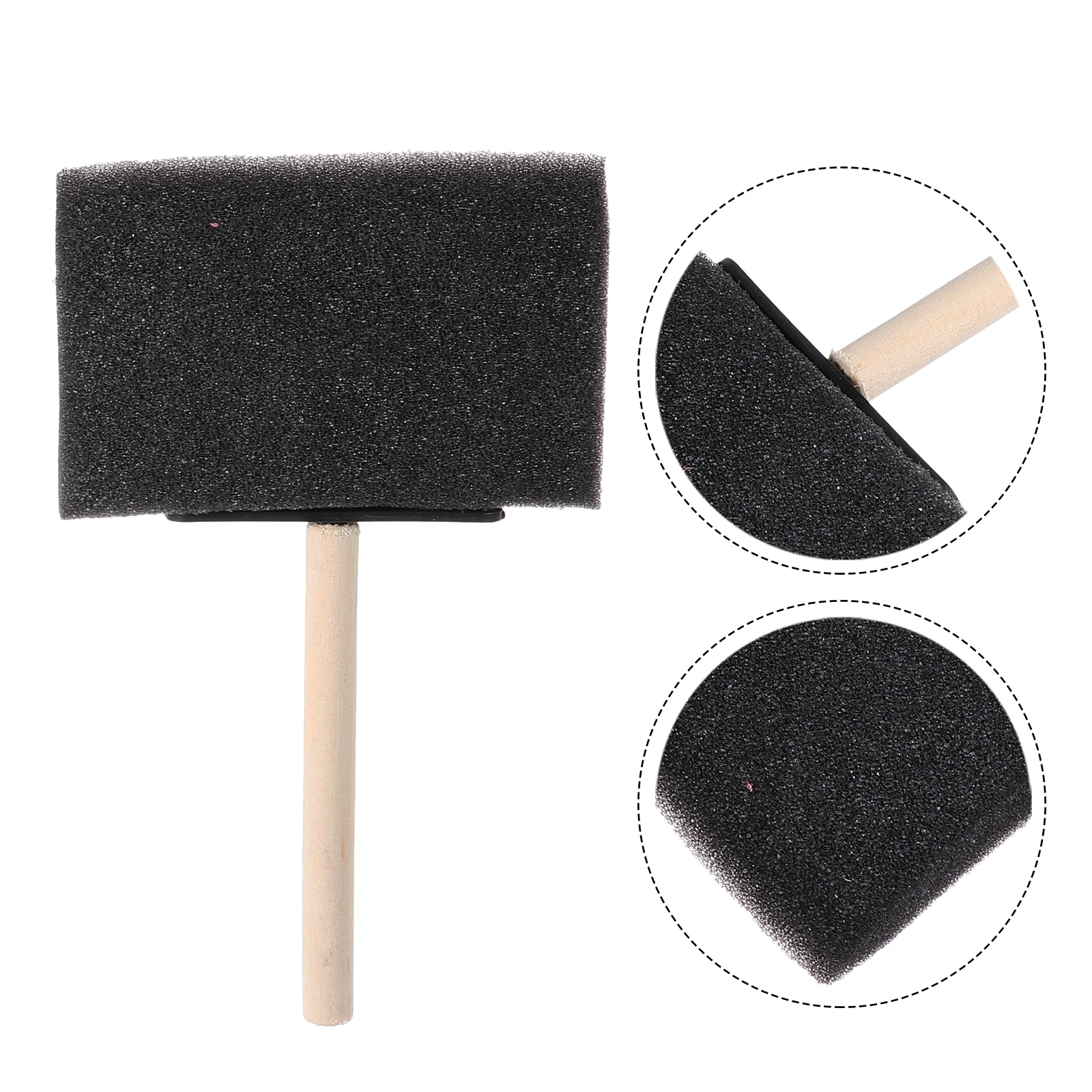 

20 Pcs Paint Wooden Handle Sponge Brush Brushes Sponges for Painting Graffiti Child