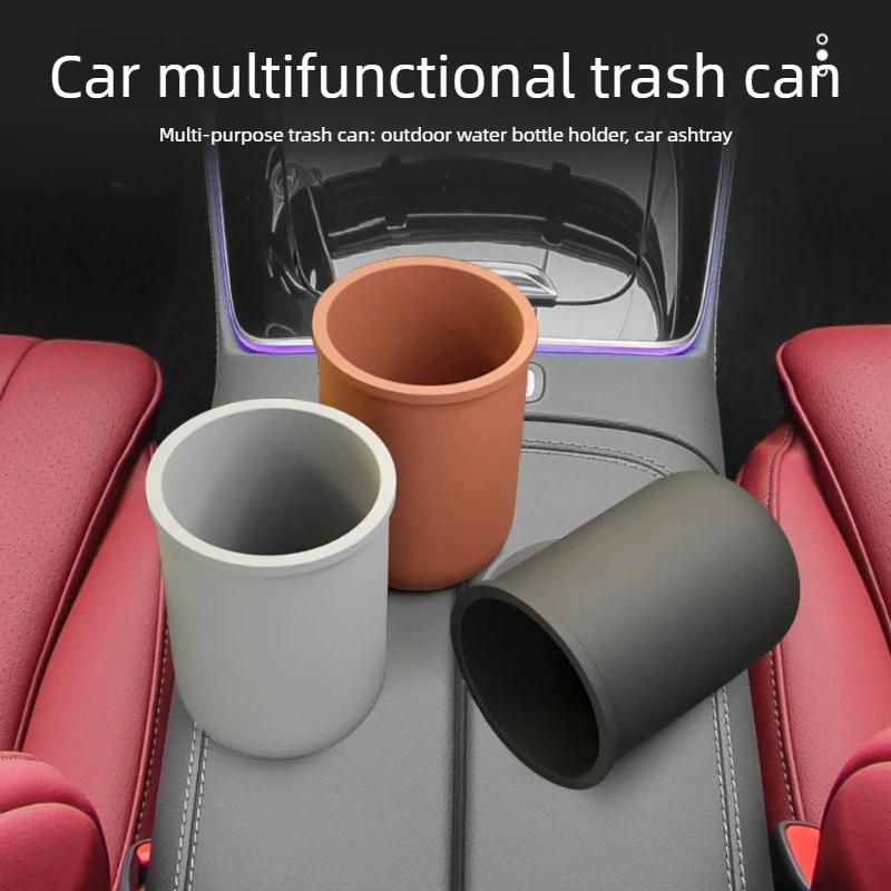 FOR Universal Car Liquid Silicone Trash Cup Multi‑Functional Storage Bucket Non‑Slip Washable Odor‑Free Interior Accessory
