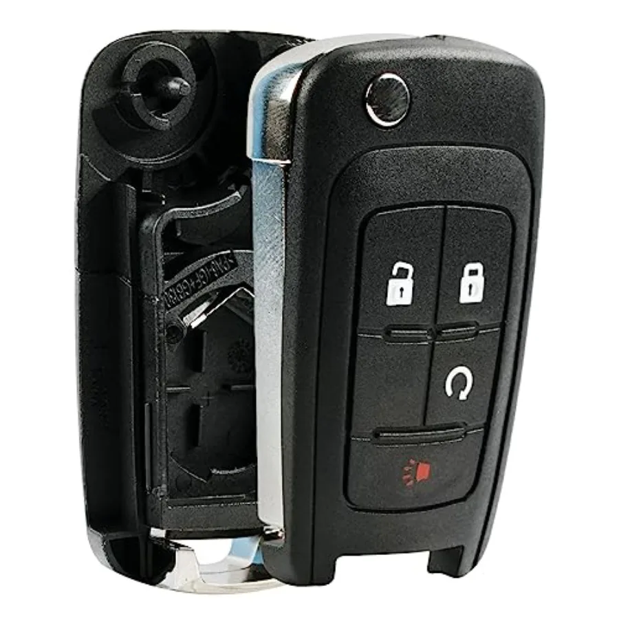 

Key Fob Keyless Entry Remote Flip Shell Case and Pad fits Chevy 2010-2017 Equinox/ 2012-2017 Sonic/ 2015-2017 Trax/ GMC 2010-20
