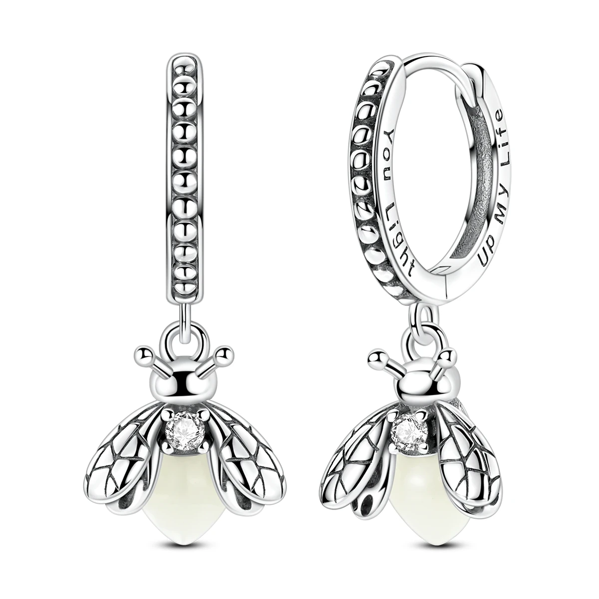 Brincos de argola de prata esterlina 925 originais que brilham no escuro, com tema de libélula, para mulheres, festas, casamentos, joias versáteis, presente.