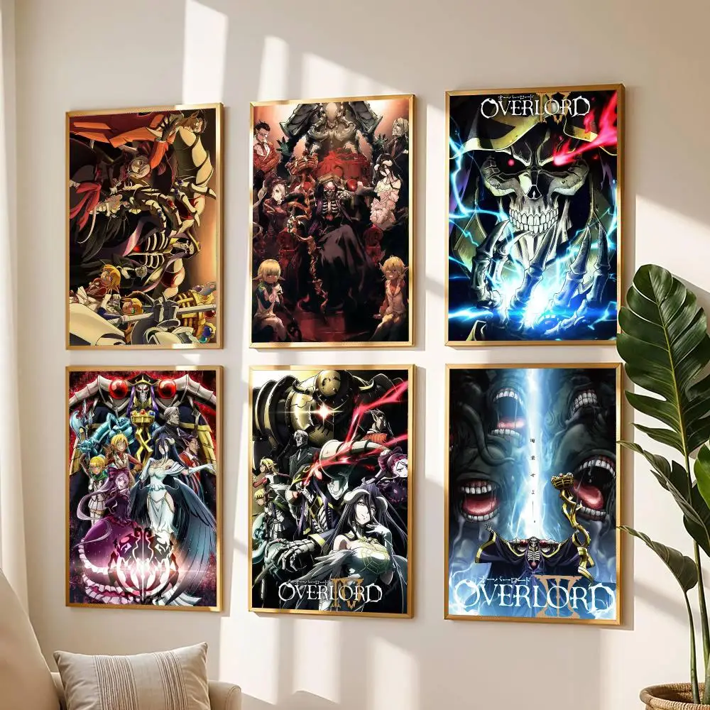 anime O-Overlord-D Poster Modern Wall Decal for Living Room Cafe Office Bar and Bedroom