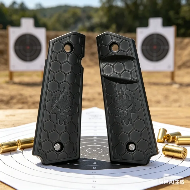 

Skull Pattern 1911 Grip Covers Nylon Tactical Grip Pads Model Gun Shell Parts for Outdoor Sport Collectibles